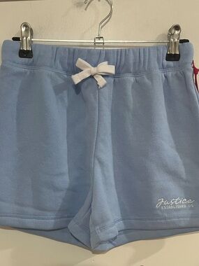 Justice Light Blue Girls' Shorts with White Bow